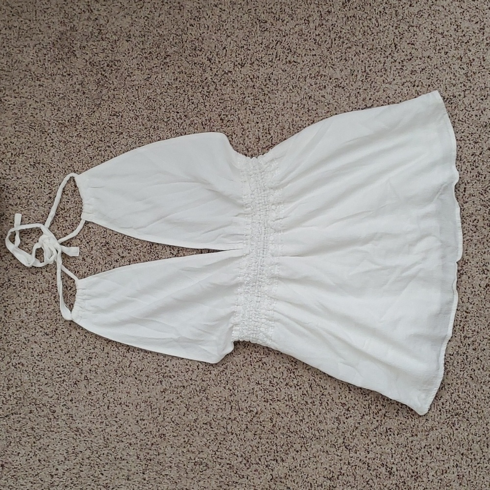 Elegant White Halter Dress